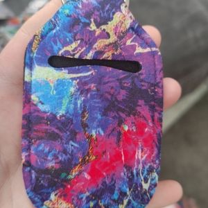 Marble neoprene sanitizer keychain